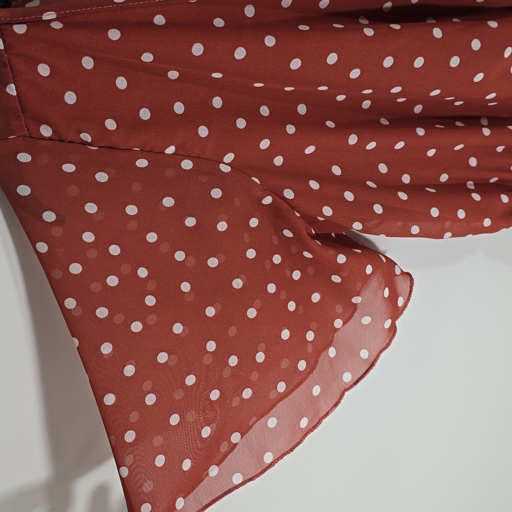 {Indigo Rose} Polka Dot Pleated Dress - Size MEDIUM - Picture 8 of 16